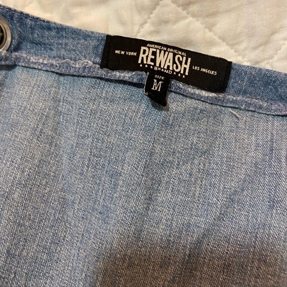 Flowy Wide Leg Denim Jumpsuit - Picture 5 of 7